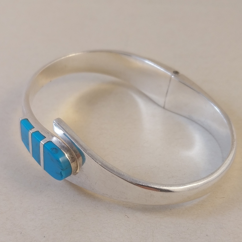 Sterling Silver and Turquoise Bracelet - Picture 16 of 16